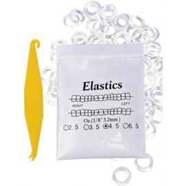 Bandas de silicona elásticas de ortodoncia sin látex, bandas de goma dentales elásticas intraorales para tirantes con herramientas de colocación (100, 4 onzas 1/8 pulgadas)