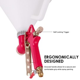 ROIKETU Drywall Wall Painting Sprayer,1.5 Gallon Paint Texture Tool Air Hopper Spray Gun with 3 Nozzle(4.0mm/6.0mm/8.0mm) for Stucco Mud or Popcorn on Walls and Ceiling (Red)