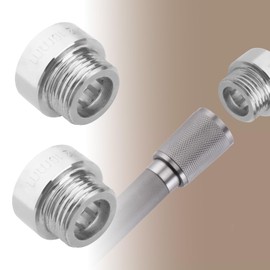 Be In Your Mind 2 x Shower Head Extension Arm 201 Stainless Steel G1/2 Male Thread to Internal Thread 20 mm Length Pipe Fitting Shower Head Extension for Home Garden Toilet (Silver)