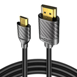 Micro HDMI to HDMI Cable, 4K@60Hz 18Gbps HDMI 2.0 Lead 1M MicroHDMI Adapter Cord Gold-Plated Plugs for Laptop HDTV Monitor Projector GoPro Hero 7/6/5 Raspberry Pi 5 4 Sony Canon Nikon HDR Video