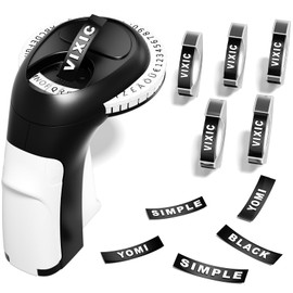 Vixic Embossing Label Maker Machine, Vintage Emboss Label Maker Manual, Portable Embossed Label Printer with 5 3D Tapes 3/8"(9mm), Inkless Omega Embosser Labeler for Home DIY & Crafting Kids, Black