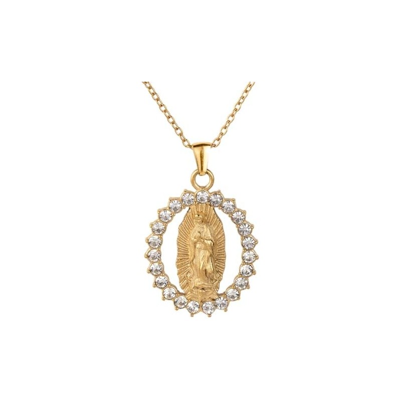 LuckyLy Collares para Mujer Oro 18K Virgen Guadalupe Regalos Mamá