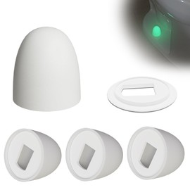 boeemi Toilet Bolt Covers Glow in The Dark - 4 Pack PLA Toilet Screw Cap Set with Washers - Universal Decorative Push-On White Caps for Bottom of Toilet Bolts