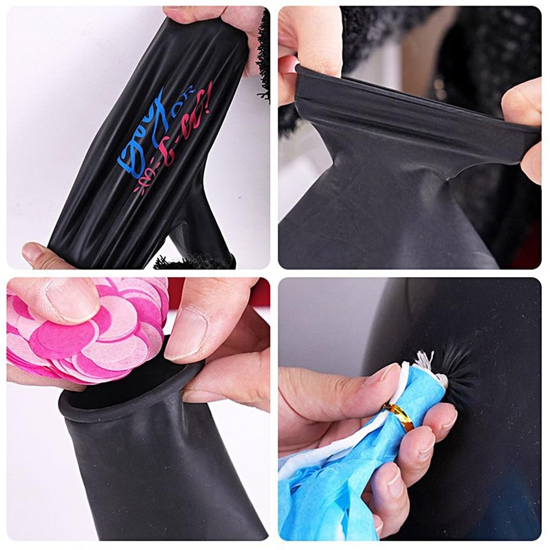 ESJNNK Gender Reveal Balloons with Confetti Gender Reveal Large Black