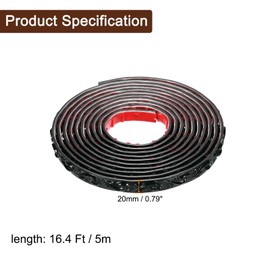 UXCell Flexible Wall Trim Molding - 16.4Ft x 0.79Inch Self Adhesive Peel and Stick Molding Wallpaper Mirror Frame Border Trim for Cabinet Mirror Frame, Wave Black