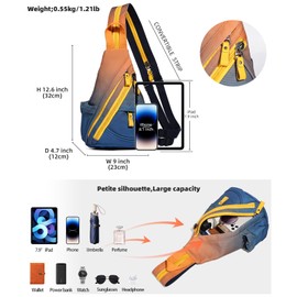 KL928 Sling Bag - Small Crossbody Backpack Shoulder Casual Daypack Rucksack for Men Women