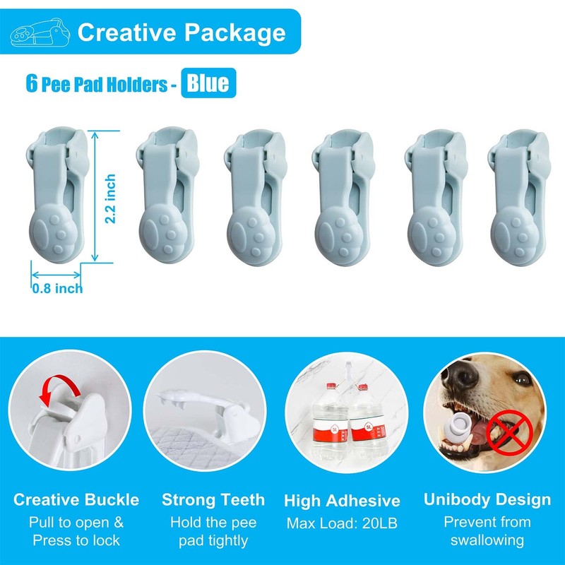 Dog Pee Pad Holder with Walls (6 Pack) for Small