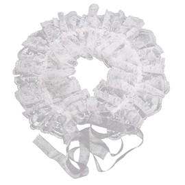 CUNLLY Renaissance Collar Costume Long Collar Lace Ruffled Detachable Collar White