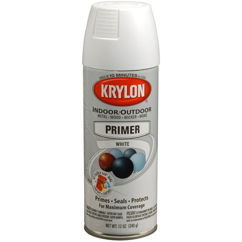 Krylon K05131507 ColorMaster Paint + Primer, Ultra Flat Primer, White,