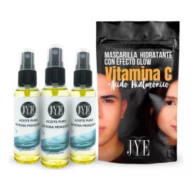 JYE Kit Jye 3 Rosa Mosqueta Y 1 Mascarilla Jye Efecto Glow