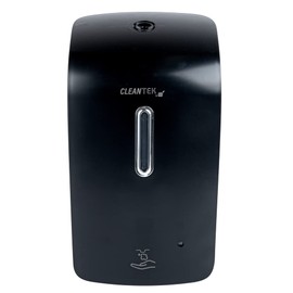 Restaurantware Clean Tek Professional 33.4 Ounce Automated Soap Dispenser 1 Touchless Wall-Mountable Soap Dispenser - With Security Key Black Plastic Soap Dispenser Transparent For Foam Soap