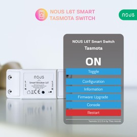 Tasmota Smart Light Switch Flush-Mounted Nous L6T - ESP8266 Smart Home Switch with Timer, WiFi Switch, Radio Switch LED Light Relay 230 V MQTT Google Home Assistant ioBroker Alexa 2.4GH - Pack of 2