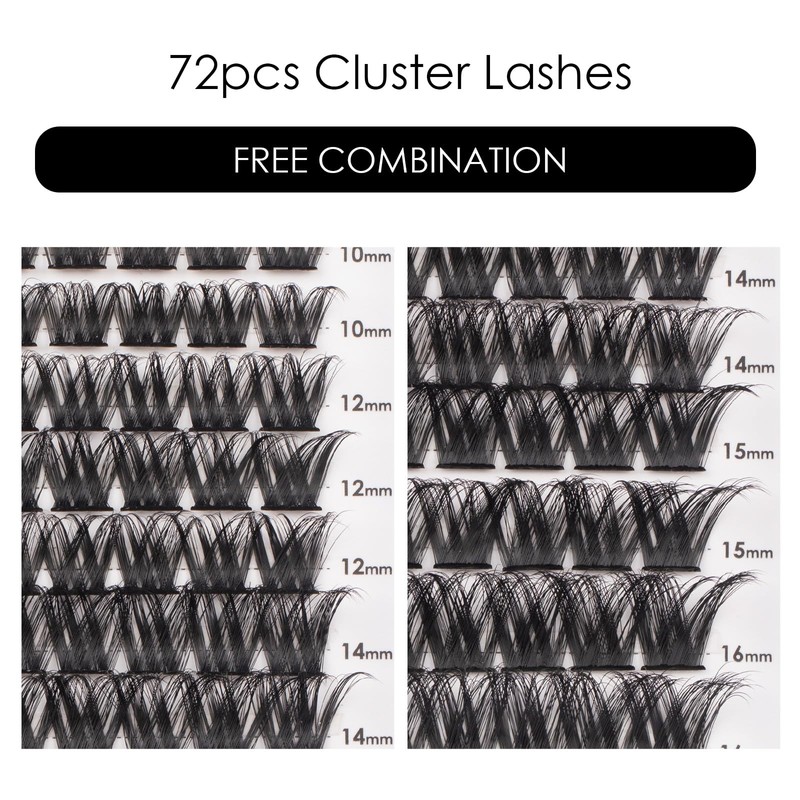 Cluster Lashes 72 Individual Lashes Clusters Eyelash Extensions False Eyelashes