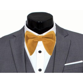 Justar Men's Velvet Bow Ties Pre-Tied Oversized Bowtie Formal Tuxedo Butterfly Big Bowties (Dark Yellow)