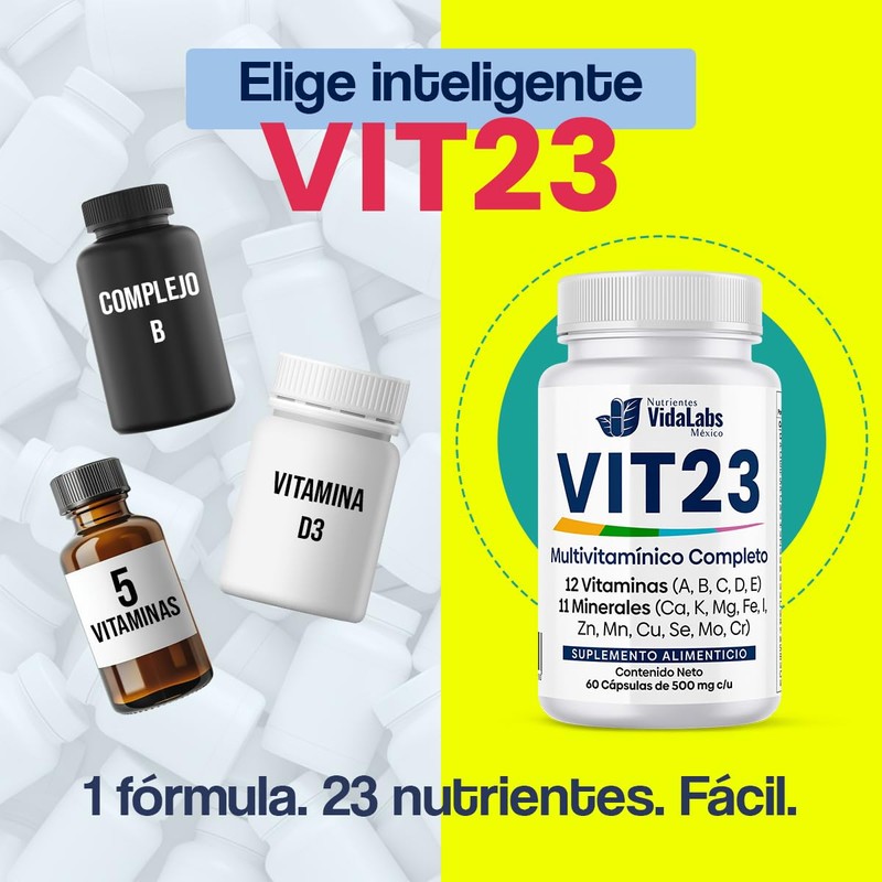 VIT 23 Multivitamínico Completo Nutrientes Vidalabs México con 23 Nutrientes
