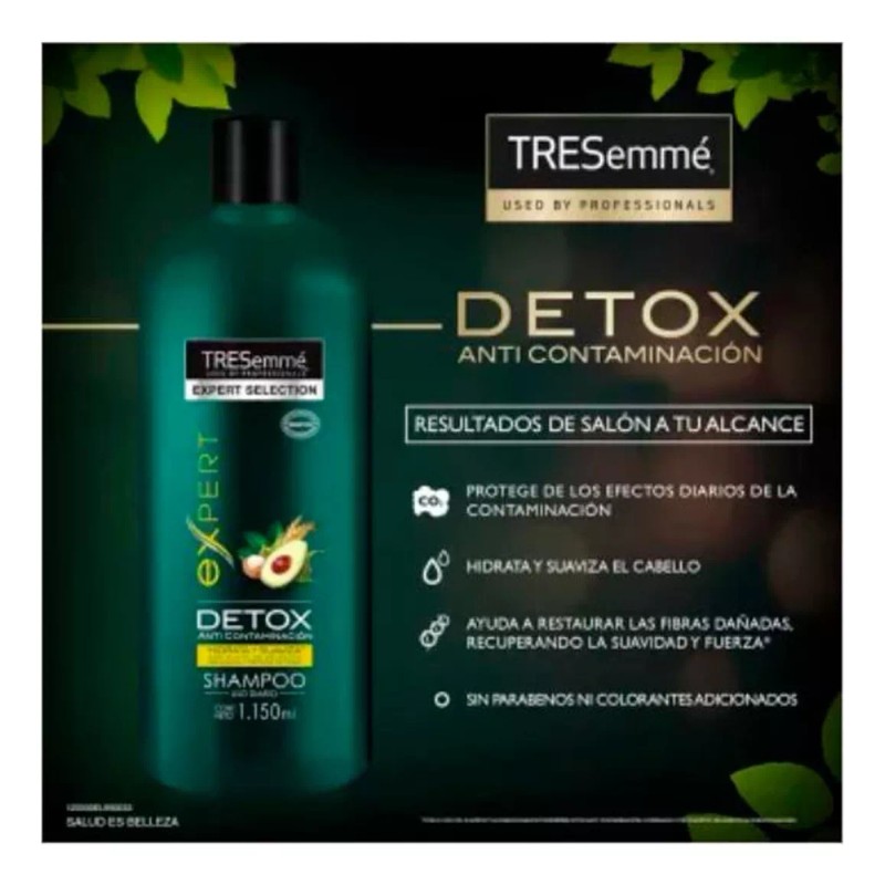 TRESemmé Shampoo Tresemmé Detox Aguacate Anti Contaminacion 1.15 L