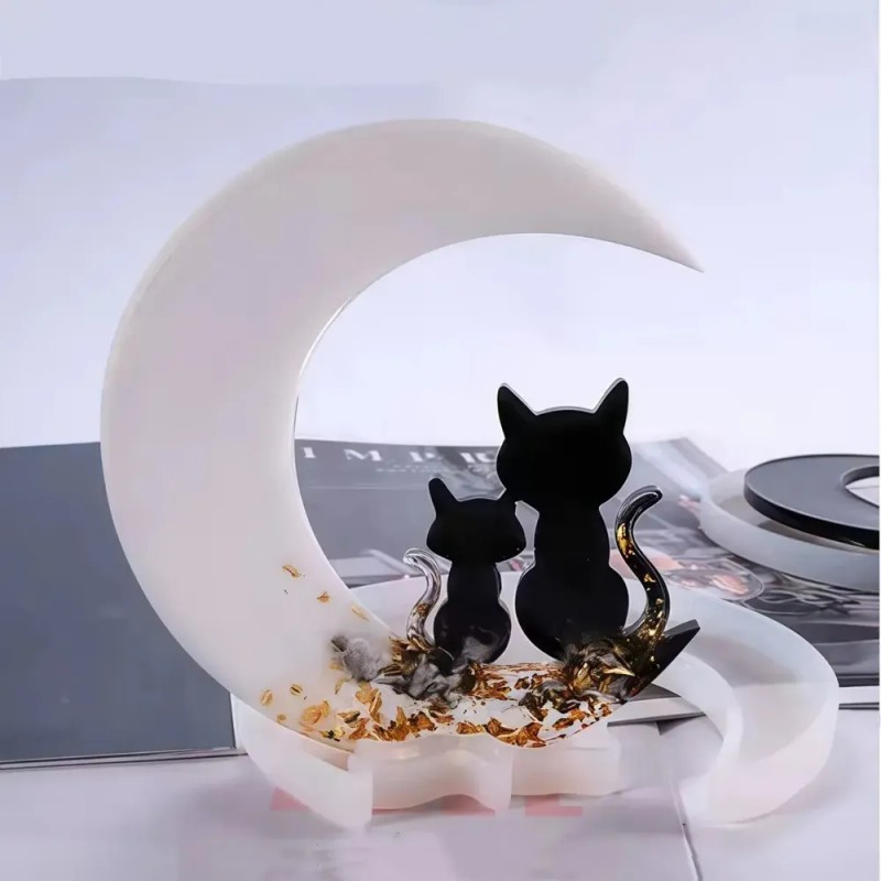 Molde De Silicona Para Resina Epoxi En Forma De Luna,