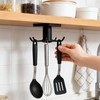 PRINKROOMY 360° Rotating Kitchen Hooks, Adhesive Utensil Organizer Rack with