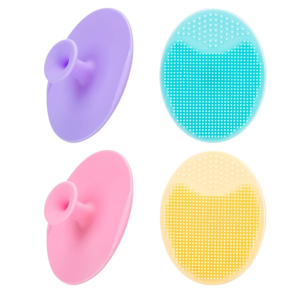 JEXCULL 4 Pack Face Scrubber,JEXCULL Soft Silicone Facial Cleansing Brush
