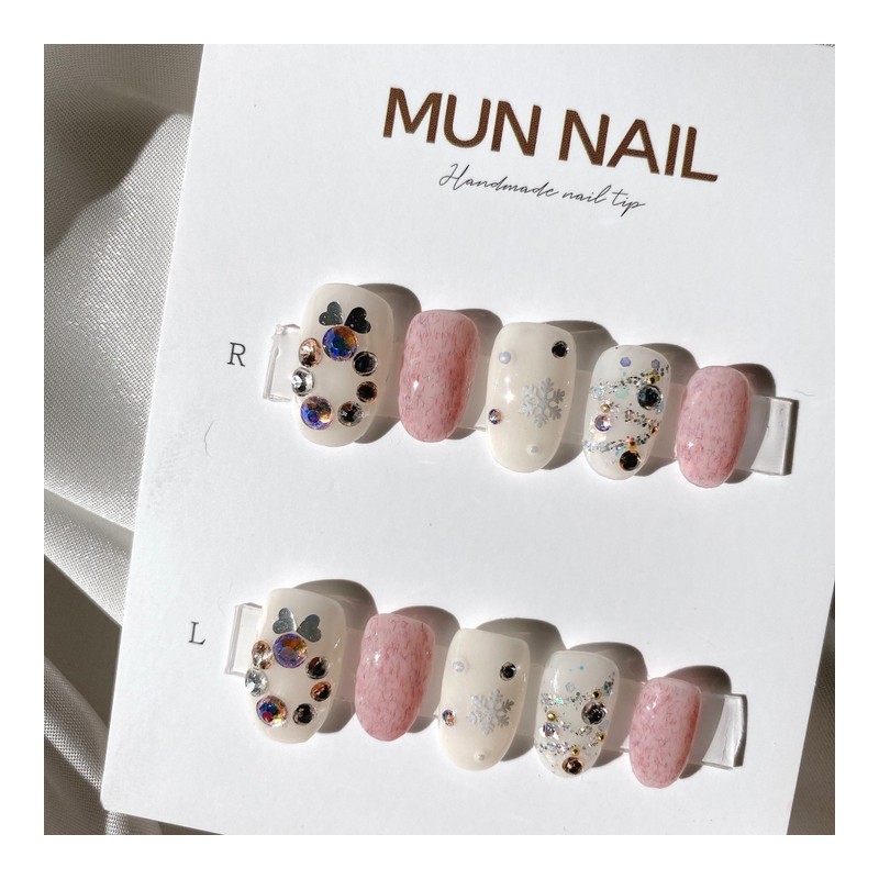 MunNail Pink Christmas - Long Point / MunNail 핑크크리스마스 -