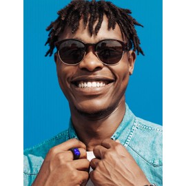 Bestyle Blue Sapphire Ring for Men Trendy Mens Black Gemstone Ring Black Band Ring for Men Cocktail Ring Statement Ring Promise Ring Gift for Him, Size 14