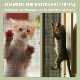 BKSAI Window Fly Screen, Cat Screen, No Drilling, Cat Net, Scratch-Resistant, Stable for All Indoor Windows, Skylights (100 x 130 cm)
