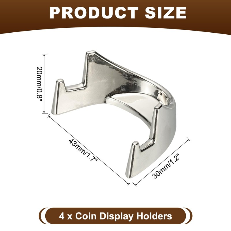 PATIKIL Coin Display Stands, 4Pcs Mini Coin Easel Presentation Holder