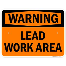 Warning Lead Work Area Osha Sign, 18x24 Inches, Rust Free .063 Aluminum, Fade Resistant, Made in USA by My Sign Center