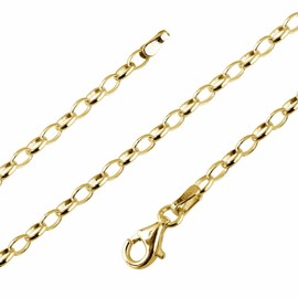 Avesano Anchor Chain Gold-Plated 925 Silver (2.7 mm) Gold Women's Necklace Gold Chain without Pendant Charm Chain (42-90 cm) 101032-5, Gold