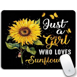 Cindasun Tapete de mouse inspirador con girasol, colorido tapete de mouse para computadora de oficina con bordes cosidos, antideslizante, lavable, diseño personalizado, 11.8 x 9.8 x 0.1 pulgadas