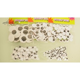 rackcrafts.com Wiggly Wiggle Google Googly Moving Plastic Eyes Kids Crafts (Black - Large)