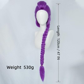 SHNQCHURE Halloween Cosplay Wig Hunters Costume Accessories with Adjustable Lace Wig Grip Cap,Purple