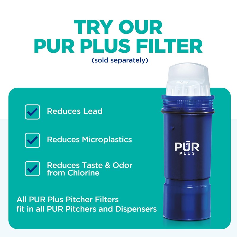 PUR 7-Cup Water Pitcher, 1 Genuine Filter, Cleaner, Great-tasting Water,