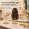 Lorveelo Hat Display Stand 3PCS, Gold Stainless Steel Adjustable Hat