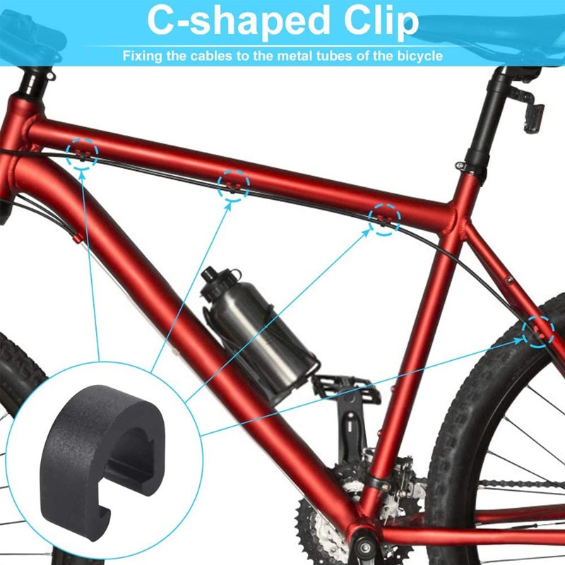 Pack of 10 Bicycle Cable Clamps Aluminium C-Clip Bicycle C-Clip