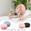 Shower Cap Elastic Band Double Layer Waterproof Bath Caps Reusable
