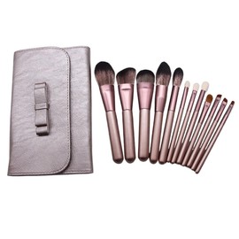 Juego completo de 12 piezas brochas maquillaje, brocha for sombra ojos en polvo, conjunto herramientas belleza                                        