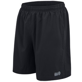 Time To Run Men's Twin Skin 2 in 1 Trail Running/Sports Gym Short With Three Zip Pockets And Boxer Short Lining Large 32-34 Black/Black