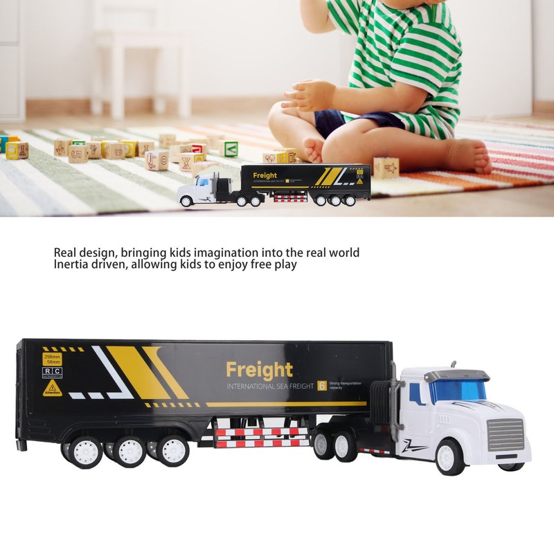 Container Truck Toy High Simulation Extended Carriage Container Trailer Model