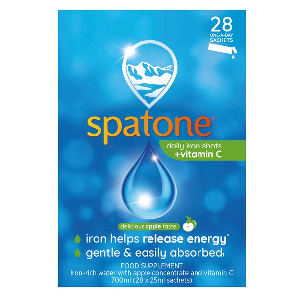 Spatone Natural Liquid Iron Supplement Apple with Vitamin C, 28 day supply of single serve sachets