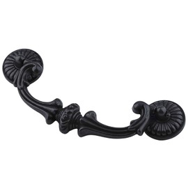 MuDuJia 10-Pack 5" C-C (5 Inch Centers) Bail Drawer Pull Drop Handles Dresser Handle Cabinet Pull Hardware Vintage Style Antique Black 128 mm Centers (10)