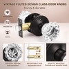 KNOBWELL Modern Round Crystal Door Knobs with Lock, Frosted Glass