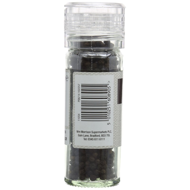 Morrisons Whole Black Peppercorn Grinder, 50g