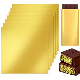 Eolilim 150PC Chocolate Bar Wrapper 7.9 x 7.9 Inch, Gold Candy Bar Wrappers with Thick Backing, Chocolate Wrappers for Chocolates Bars, Candies
