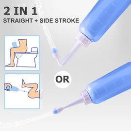 Peri Bottle - Postpartum and Perineal Care - 2 in 1 Portable Bidet - Portable Travel Bidet Sprayer for Women or Men- Handheld Jet Spray Bottle for Toilet (500ML, Blue)