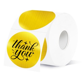 2''Holographic Thermal Label,Gold Round Self-Adhesive Direct Thermal Label,Thermal Stickers for DIY Logo Design,Name Tag (300/Roll