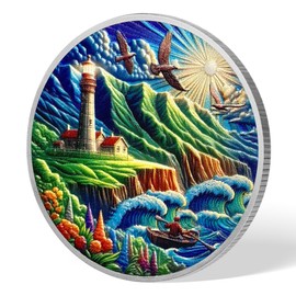 Lighthouse Waves Sobriety Coin | Alcoholics Anonymous Coins AA Sobriety Gifts for Men & Women | Celebratory Living Clean AA Coin for Annual Sober Chip Anniversary | AA Chips and AA Medallions