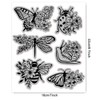 GLOBLELAND Insects Flowers Cling Rubber Stamp 7.09x8.66inch Floral Wings EVA