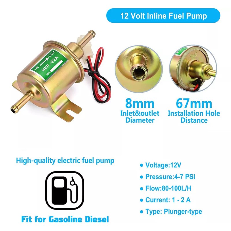 generic Hep-02a 12v Bomba De Combustible Eléctrica Para Gas Diesel