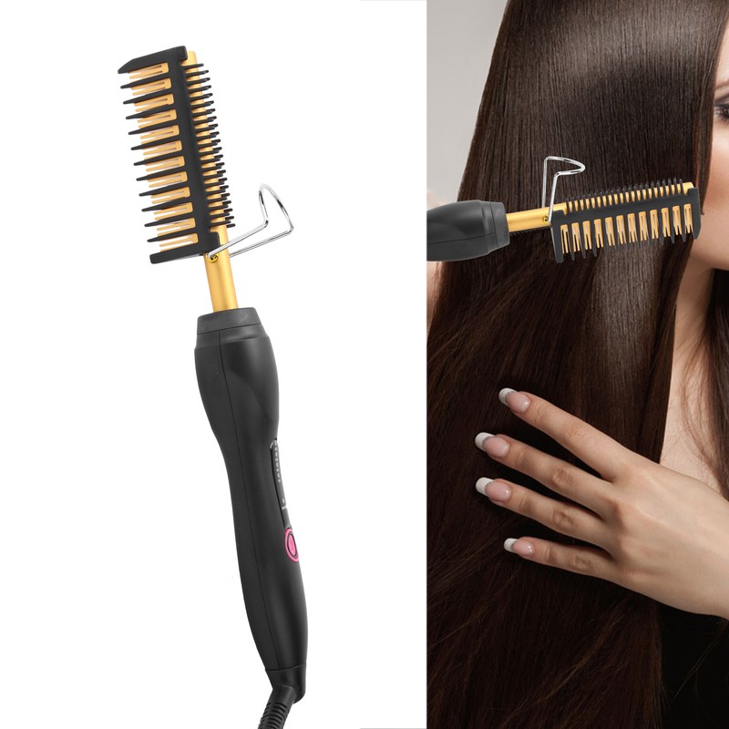 Electric Straightening Comb Fast Heating Wet Dry Hairdressing Comb 110‑